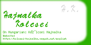 hajnalka kolcsei business card